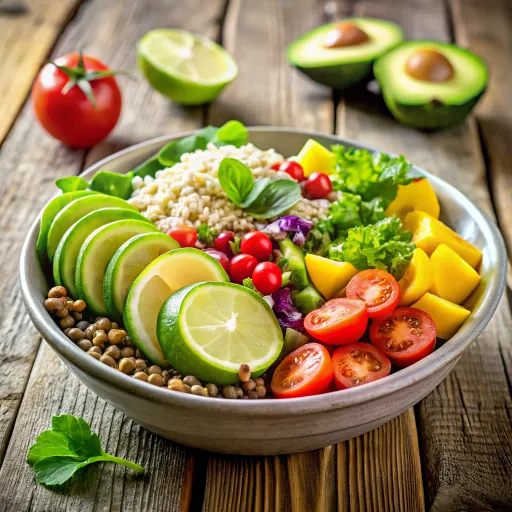 Salad Gandum Utuh dan Alpukat Segar